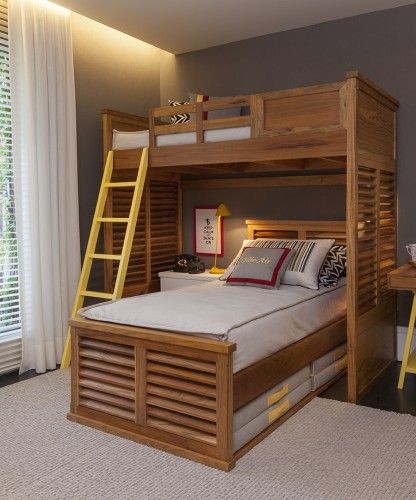 تخت خواب 2 طبقه چوب طبیعی